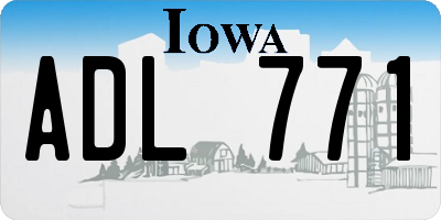 IA license plate ADL771