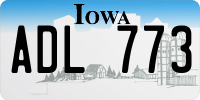 IA license plate ADL773