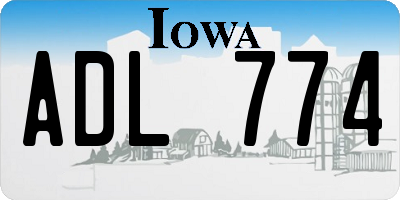 IA license plate ADL774