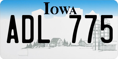 IA license plate ADL775