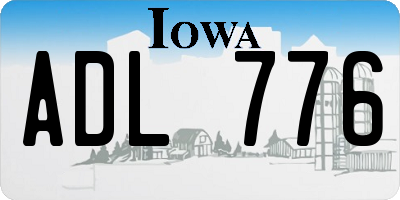 IA license plate ADL776