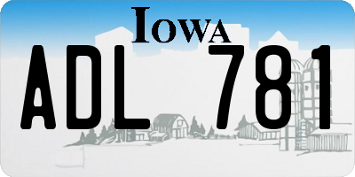 IA license plate ADL781