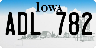 IA license plate ADL782