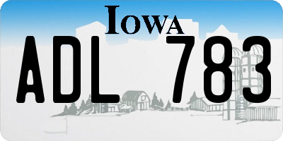 IA license plate ADL783