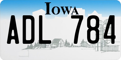 IA license plate ADL784