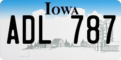 IA license plate ADL787