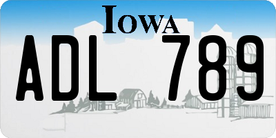 IA license plate ADL789