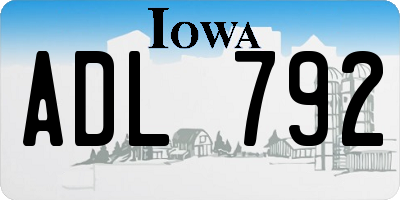 IA license plate ADL792