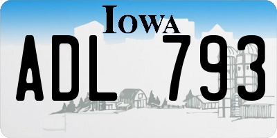 IA license plate ADL793