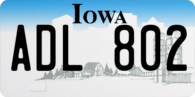 IA license plate ADL802