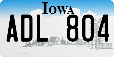 IA license plate ADL804