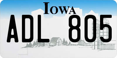 IA license plate ADL805