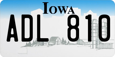 IA license plate ADL810