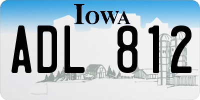IA license plate ADL812