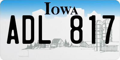 IA license plate ADL817