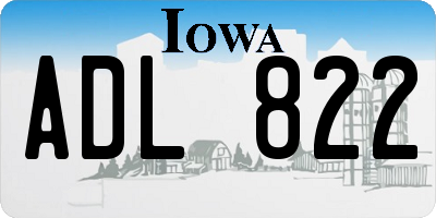 IA license plate ADL822
