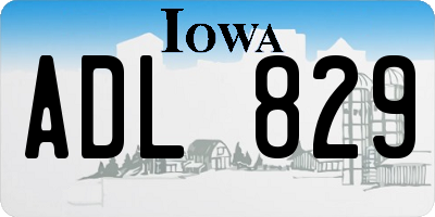 IA license plate ADL829