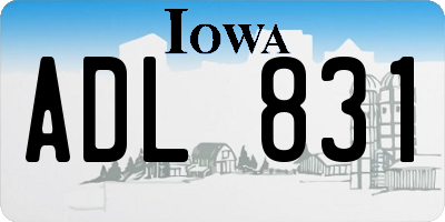 IA license plate ADL831