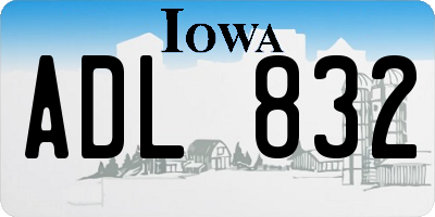IA license plate ADL832
