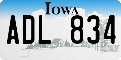 IA license plate ADL834