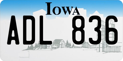 IA license plate ADL836