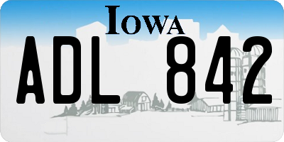 IA license plate ADL842