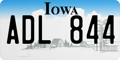 IA license plate ADL844