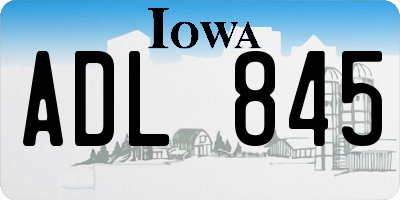 IA license plate ADL845