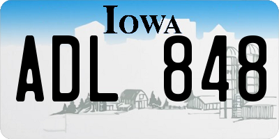 IA license plate ADL848
