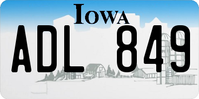 IA license plate ADL849