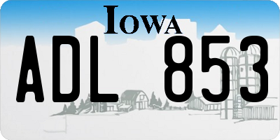 IA license plate ADL853