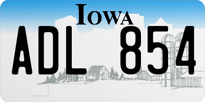 IA license plate ADL854