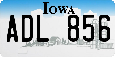 IA license plate ADL856