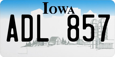 IA license plate ADL857