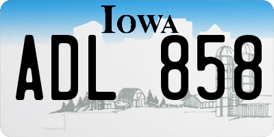 IA license plate ADL858