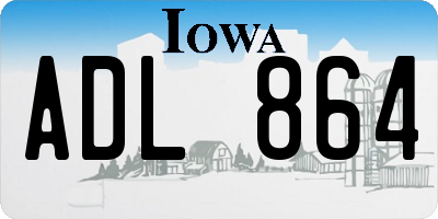 IA license plate ADL864