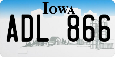 IA license plate ADL866