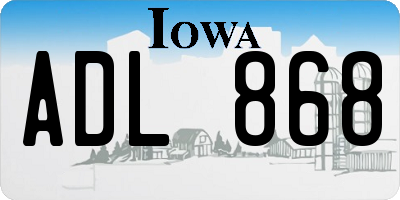 IA license plate ADL868