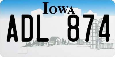 IA license plate ADL874