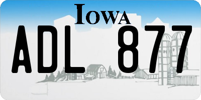 IA license plate ADL877