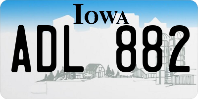 IA license plate ADL882