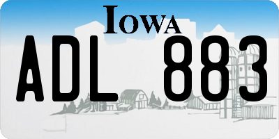 IA license plate ADL883
