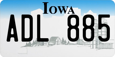 IA license plate ADL885