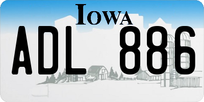 IA license plate ADL886