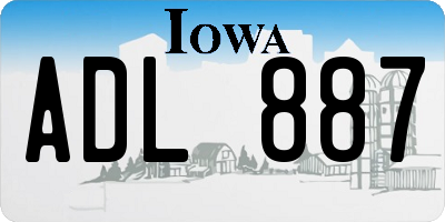 IA license plate ADL887