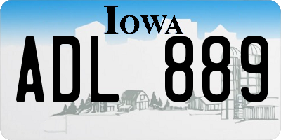 IA license plate ADL889