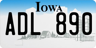IA license plate ADL890