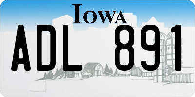 IA license plate ADL891