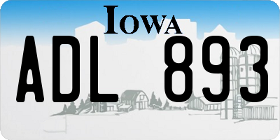 IA license plate ADL893