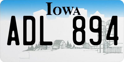 IA license plate ADL894